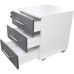 Comoda Office birou cu 3 sertare alb/gri